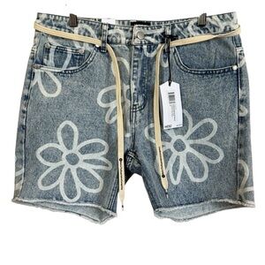 WeSC NWT America Inc Daisy AOP Denim Carpenter Baggy Shorts Men’s Size 32